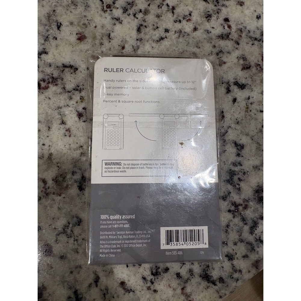 Ativa Ruler Calculator Expandable Ruler purple Color Brand New..... - Picture 3 of 3